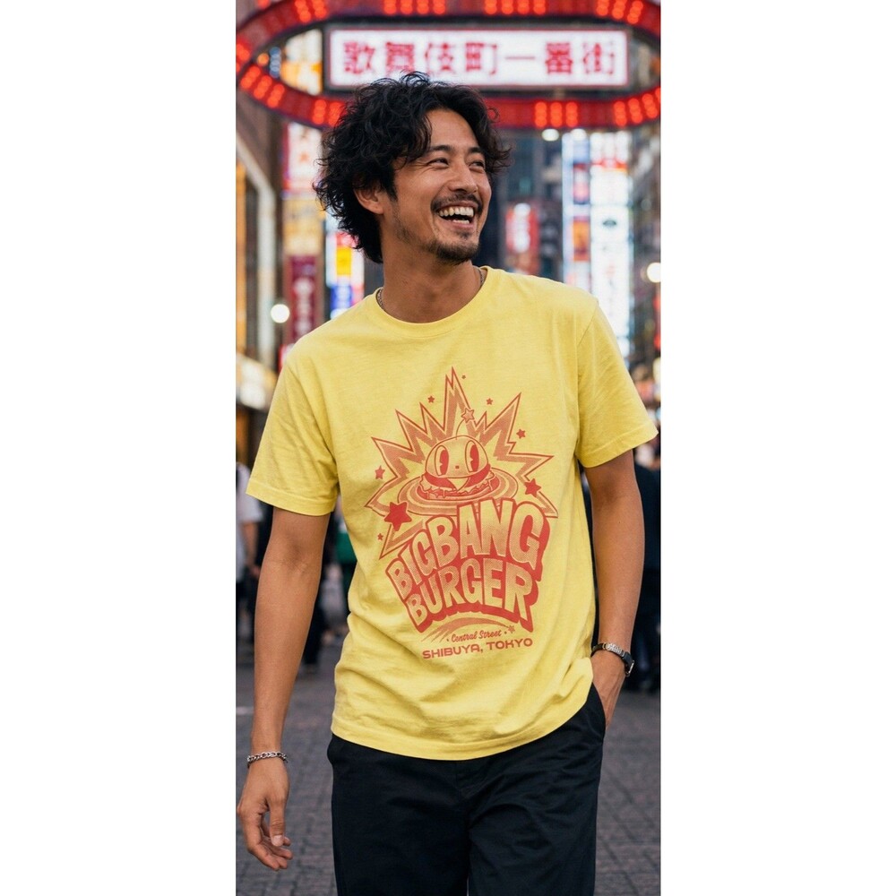 Persona 5 Big Bang Burger Fangamer Yellow T-Shirt Mens XL Atlus Sega - Picture 3 of 7